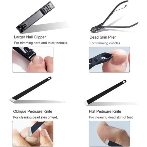 Manicure Pedicure Set-Nail Clippers Toenail Clipper Kit Includes Cuticle Remover - Picture 3 of 6